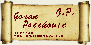 Goran Počeković vizit kartica